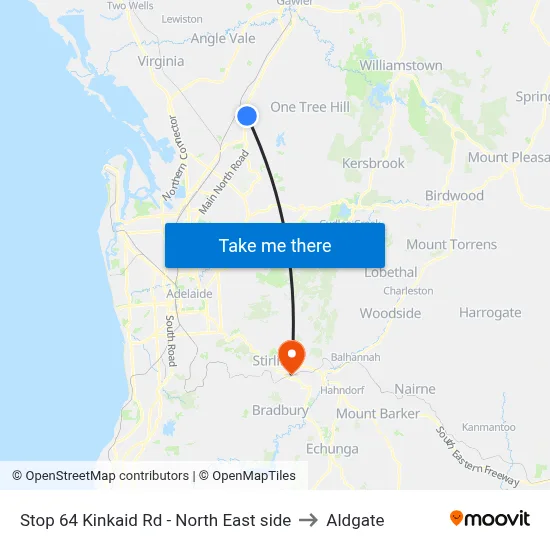 Stop 64 Kinkaid Rd - North East side to Aldgate map