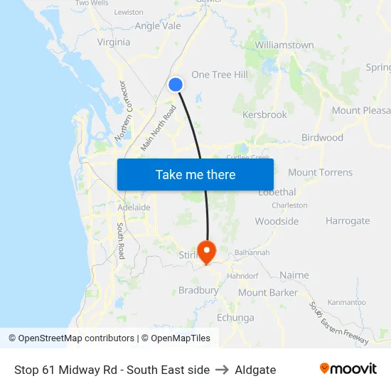 Stop 61 Midway Rd - South East side to Aldgate map