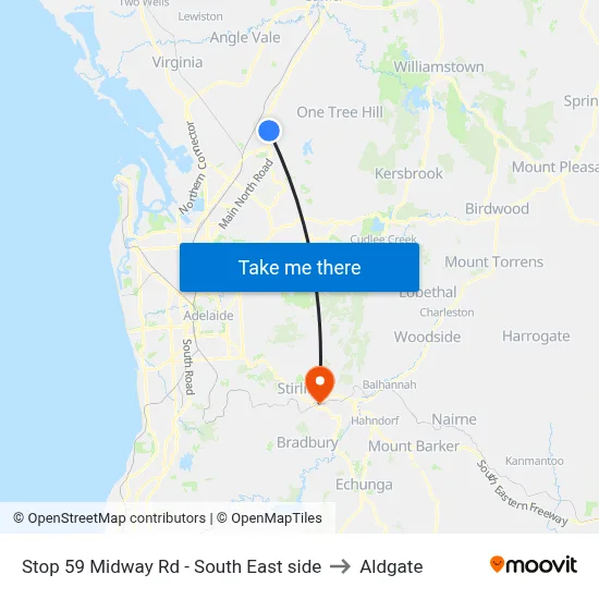 Stop 59 Midway Rd - South East side to Aldgate map