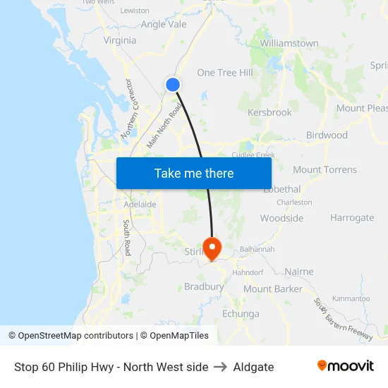 Stop 60 Philip Hwy - North West side to Aldgate map