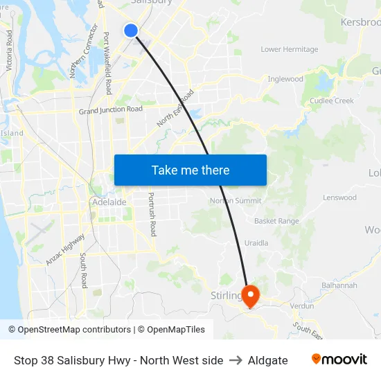 Stop 38 Salisbury Hwy - North West side to Aldgate map