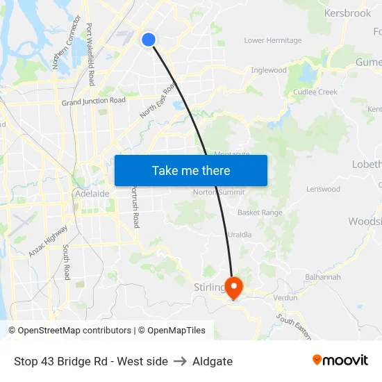 Stop 43 Bridge Rd - West side to Aldgate map