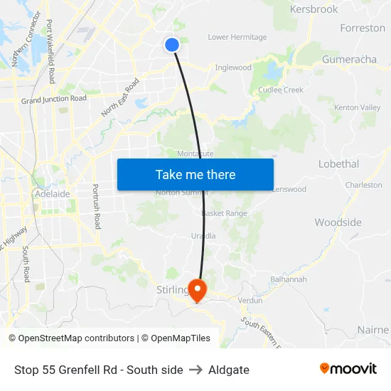 Stop 55 Grenfell Rd - South side to Aldgate map