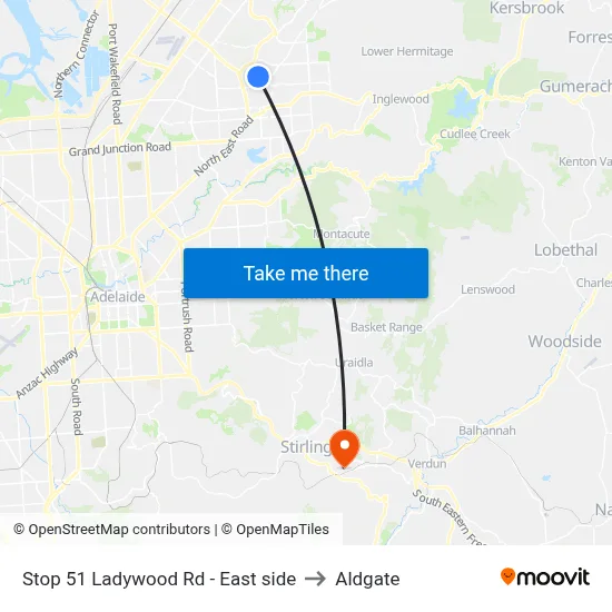 Stop 51 Ladywood Rd - East side to Aldgate map
