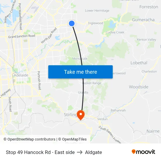 Stop 49 Hancock Rd - East side to Aldgate map