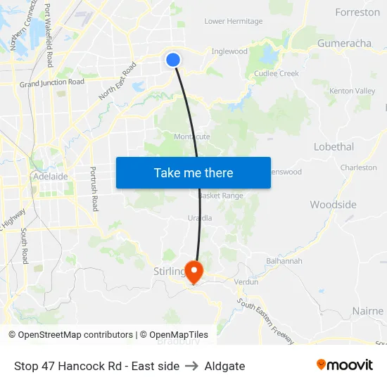 Stop 47 Hancock Rd - East side to Aldgate map