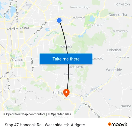 Stop 47 Hancock Rd - West side to Aldgate map
