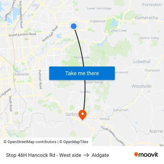 Stop 46H Hancock Rd - West side to Aldgate map