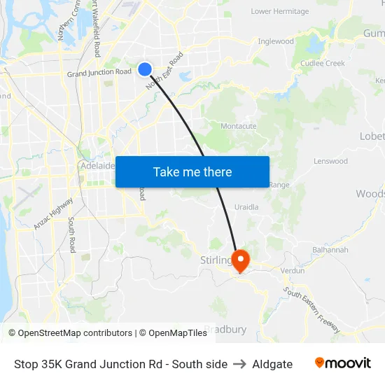 Stop 35K Grand Junction Rd - South side to Aldgate map