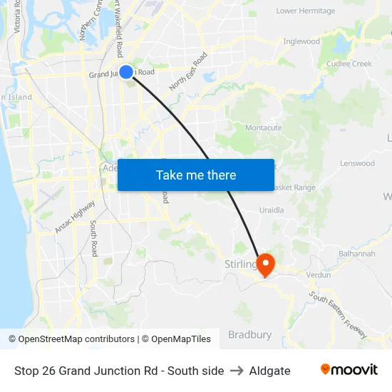 Stop 26 Grand Junction Rd - South side to Aldgate map