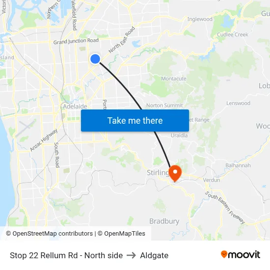 Stop 22 Rellum Rd - North side to Aldgate map