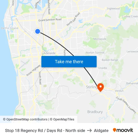Stop 18 Regency Rd / Days Rd - North side to Aldgate map