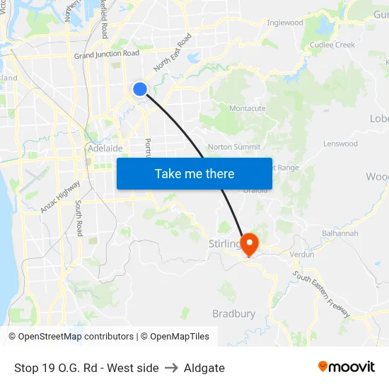 Stop 19 O.G. Rd - West side to Aldgate map