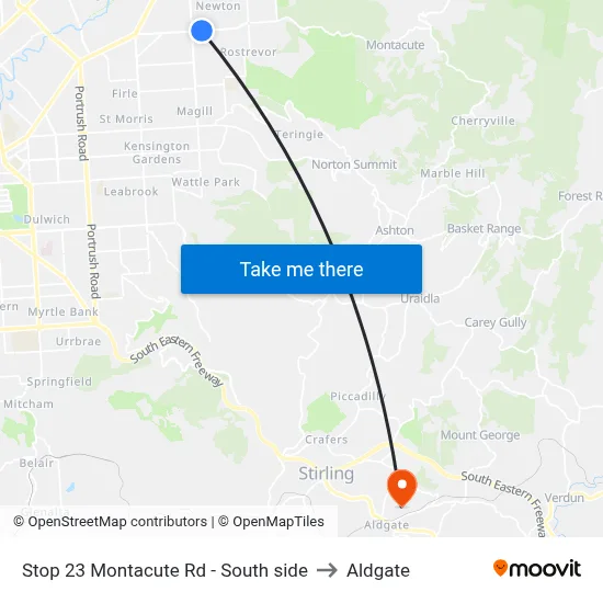 Stop 23 Montacute Rd - South side to Aldgate map