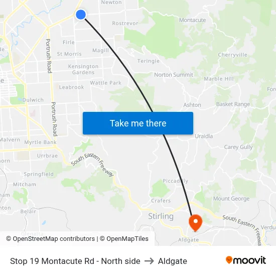 Stop 19 Montacute Rd - North side to Aldgate map