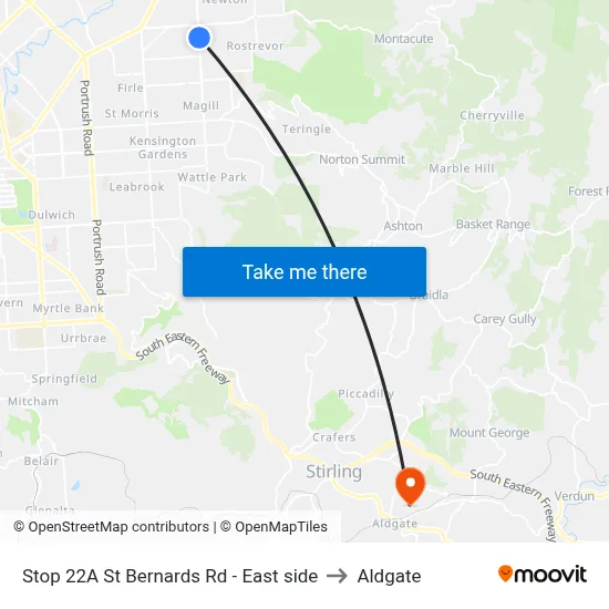 Stop 22A St Bernards Rd - East side to Aldgate map