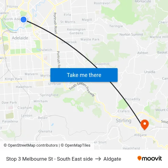 Stop 3 Melbourne St - South East side to Aldgate map