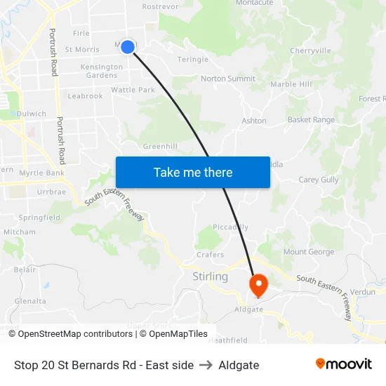 Stop 20 St Bernards Rd - East side to Aldgate map