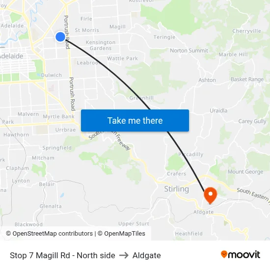 Stop 7 Magill Rd - North side to Aldgate map