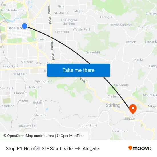 Stop R1 Grenfell St - South side to Aldgate map