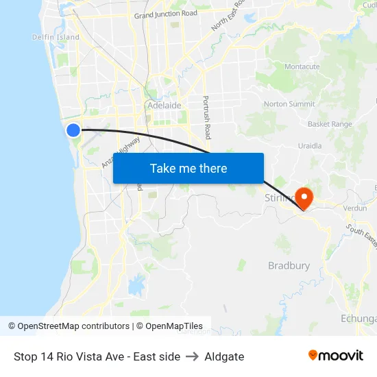 Stop 14 Rio Vista Ave - East side to Aldgate map