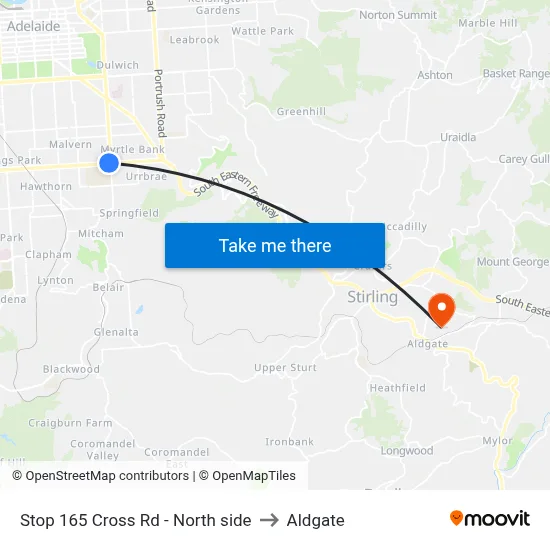 Stop 165 Cross Rd - North side to Aldgate map