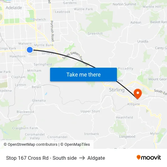 Stop 167 Cross Rd - South side to Aldgate map