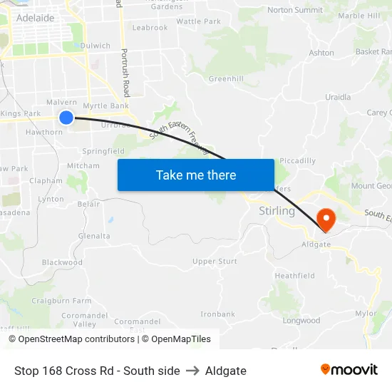 Stop 168 Cross Rd - South side to Aldgate map