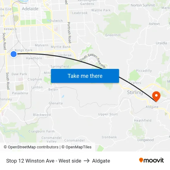 Stop 12 Winston Ave - West side to Aldgate map