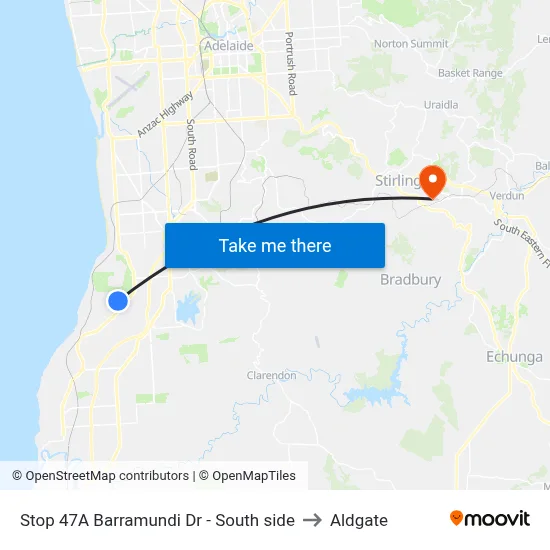 Stop 47A Barramundi Dr - South side to Aldgate map