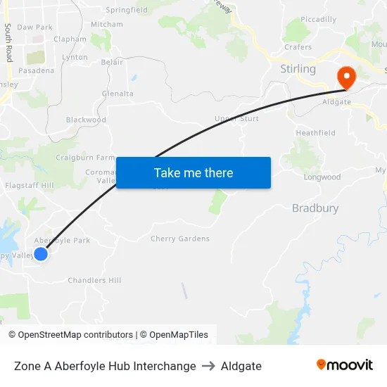 Zone A Aberfoyle Hub Interchange to Aldgate map