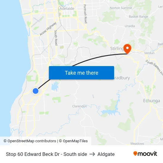 Stop 60 Edward Beck Dr - South side to Aldgate map