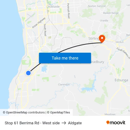 Stop 61 Berrima Rd - West side to Aldgate map