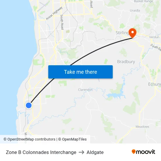 Zone B Colonnades Interchange to Aldgate map