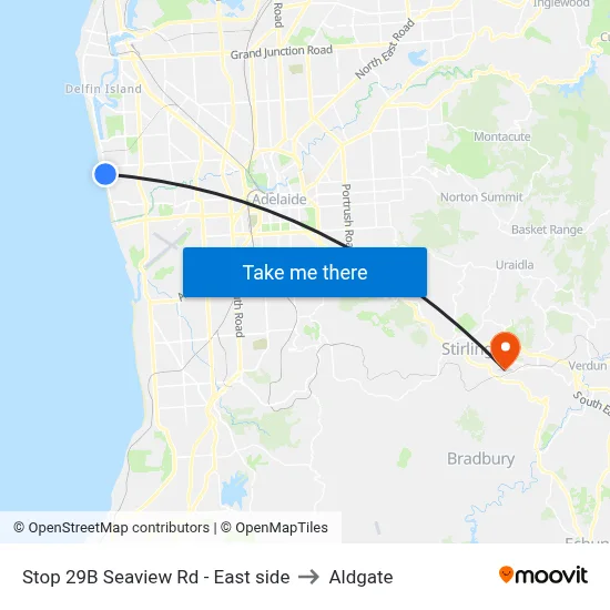 Stop 29B Seaview Rd - East side to Aldgate map