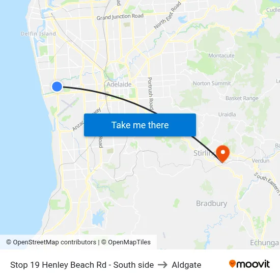 Stop 19 Henley Beach Rd - South side to Aldgate map