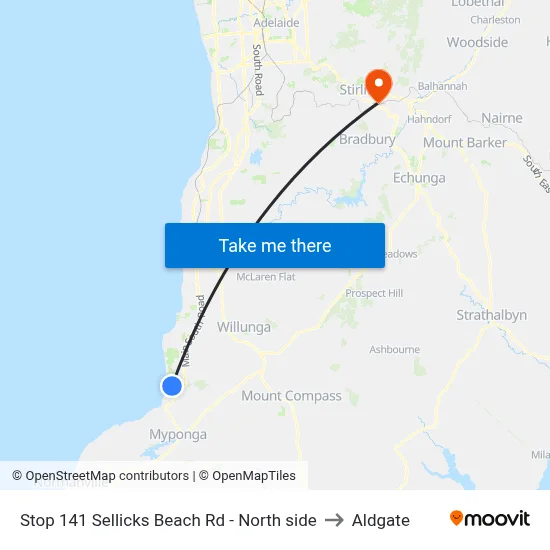 Stop 141 Sellicks Beach Rd - North side to Aldgate map