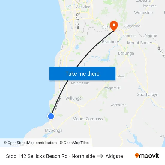 Stop 142 Sellicks Beach Rd - North side to Aldgate map