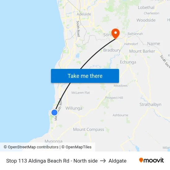 Stop 113 Aldinga Beach Rd - North side to Aldgate map