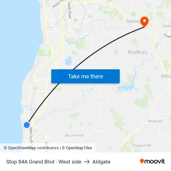 Stop 84A Grand Blvd - West side to Aldgate map