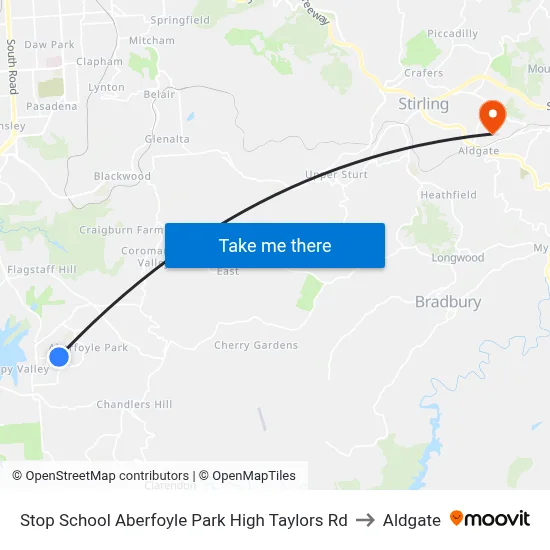 Stop School Aberfoyle Park High Taylors Rd to Aldgate map