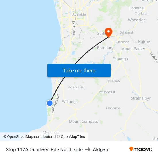 Stop 112A Quinliven Rd - North side to Aldgate map