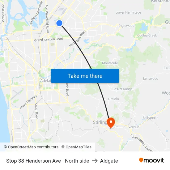 Stop 38 Henderson Ave - North side to Aldgate map
