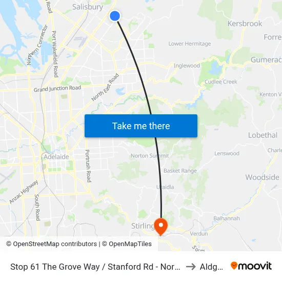 Stop 61 The Grove Way / Stanford Rd - North side to Aldgate map