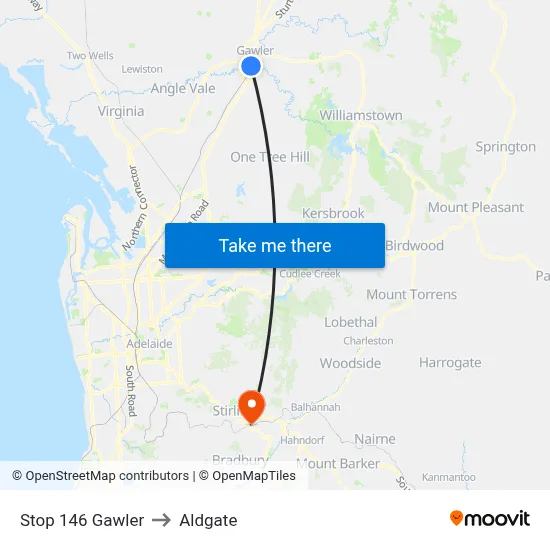 Stop 146 Gawler to Aldgate map