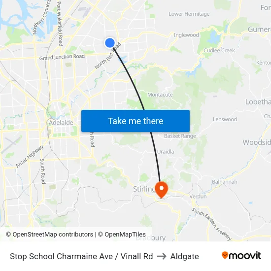 Stop School Charmaine Ave / Vinall Rd to Aldgate map