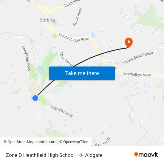 Zone D Heathfield High School to Aldgate map