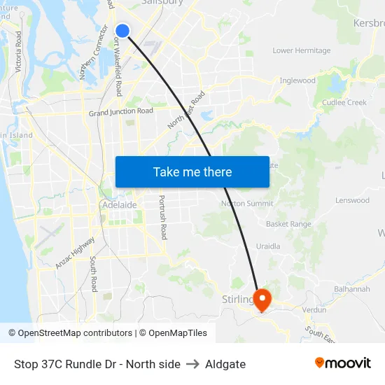 Stop 37C Rundle Dr - North side to Aldgate map