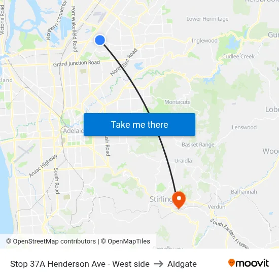 Stop 37A Henderson Ave - West side to Aldgate map