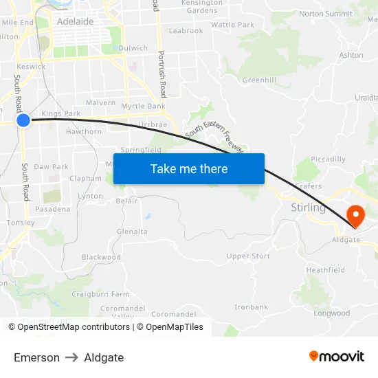 Emerson to Aldgate map